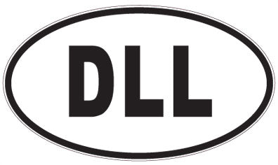 DLL - 3 Letter Initials Oval Sticker