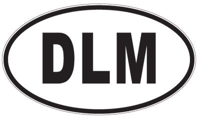 DLM - 3 Letter Initials Oval Sticker