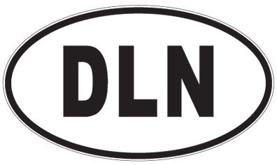 DLN - 3 Letter Initials Oval Sticker
