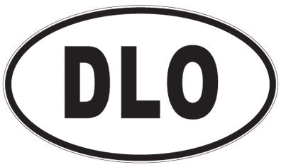 DLO - 3 Letter Initials Oval Sticker