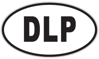 DLP - 3 Letter Initials Oval Sticker