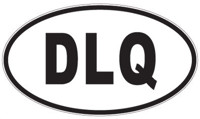 DLQ - 3 Letter Initials Oval Sticker