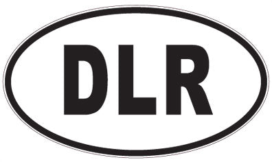 DLR - 3 Letter Initials Oval Sticker