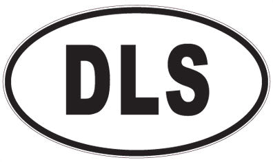 DLS - 3 Letter Initials Oval Sticker