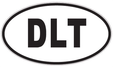DLT - 3 Letter Initials Oval Sticker