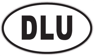 DLU - 3 Letter Initials Oval Sticker