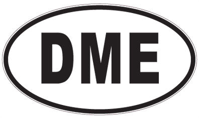 DME - 3 Letter Initials Oval Sticker