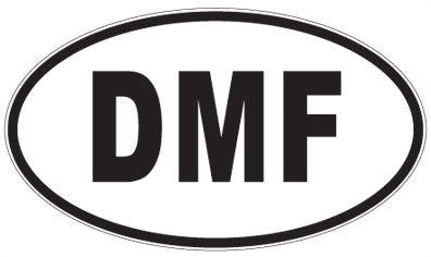 DMF - 3 Letter Initials Oval Sticker
