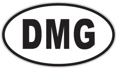 DMG - 3 Letter Initials Oval Sticker