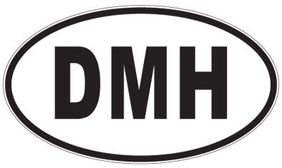 DMH - 3 Letter Initials Oval Sticker