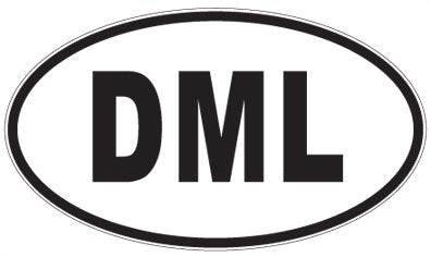 DML - 3 Letter Initials Oval Sticker