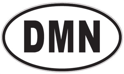 DMN - 3 Letter Initials Oval Sticker