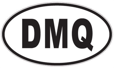 DMQ - 3 Letter Initials Oval Sticker