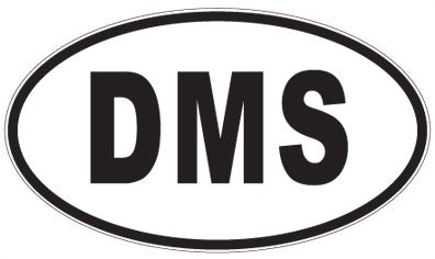 DMS - 3 Letter Initials Oval Sticker