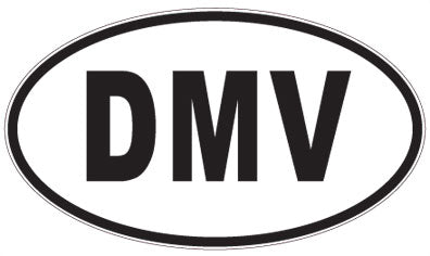 DMV - 3 Letter Initials Oval Sticker