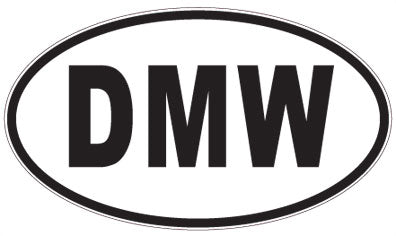 DMW - 3 Letter Initials Oval Sticker