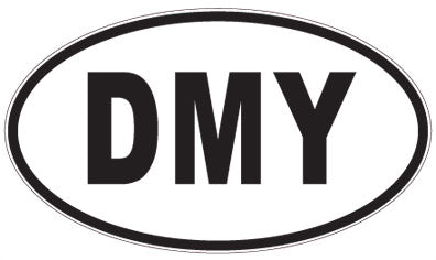 DMY - 3 Letter Initials Oval Sticker