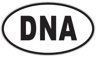DNA - 3 Letter Initials Oval Sticker