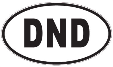 DND - 3 Letter Initials Oval Sticker