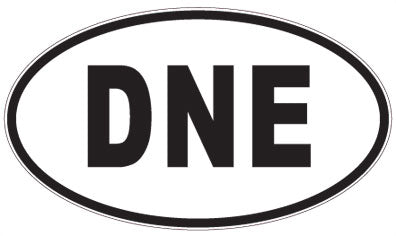 DNE - 3 Letter Initials Oval Sticker