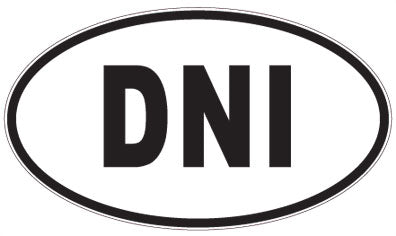 DNI - 3 Letter Initials Oval Sticker