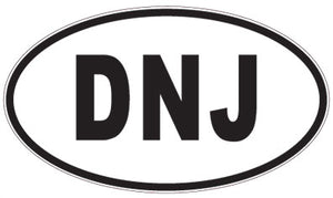 DNJ - 3 Letter Initials Oval Sticker