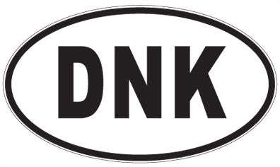 DNK - 3 Letter Initials Oval Sticker