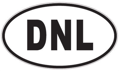 DNL - 3 Letter Initials Oval Sticker