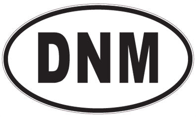 DNM - 3 Letter Initials Oval Sticker