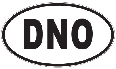DNO - 3 Letter Initials Oval Sticker