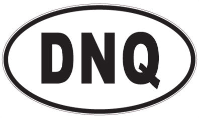 DNQ - 3 Letter Initials Oval Sticker