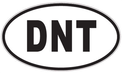 DNT - 3 Letter Initials Oval Sticker