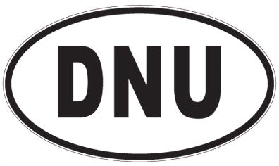 DNU - 3 Letter Initials Oval Sticker