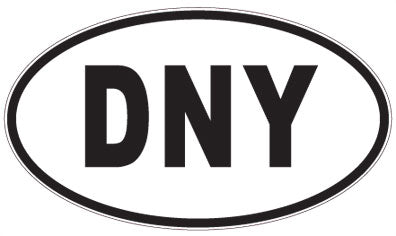 DNY - 3 Letter Initials Oval Sticker
