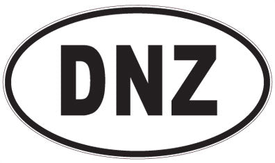 DNZ - 3 Letter Initials Oval Sticker