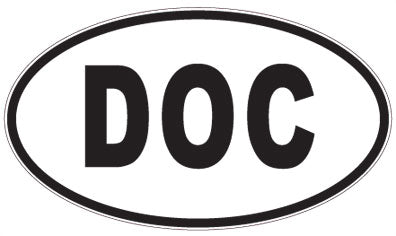 DOC - 3 Letter Initials Oval Sticker