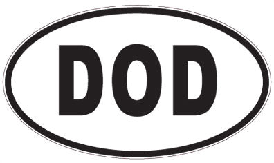 DOD - 3 Letter Initials Oval Sticker