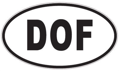 DOF - 3 Letter Initials Oval Sticker