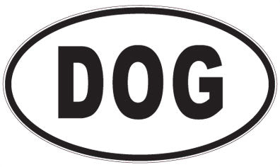 DOG - 3 Letter Initials Oval Sticker