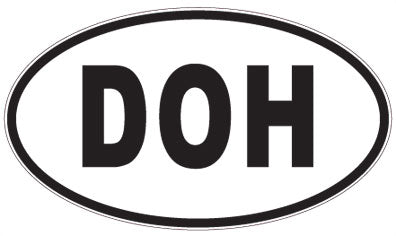 DOH - 3 Letter Initials Oval Sticker
