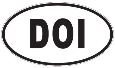 DOI - 3 Letter Initials Oval Sticker