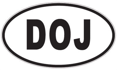 DOJ - 3 Letter Initials Oval Sticker