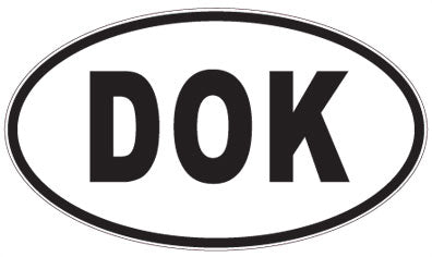 DOK - 3 Letter Initials Oval Sticker