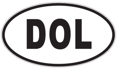 DOL - 3 Letter Initials Oval Sticker