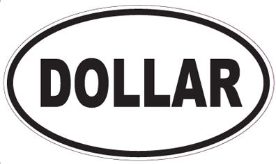 DOLLAR - Oval Sticker