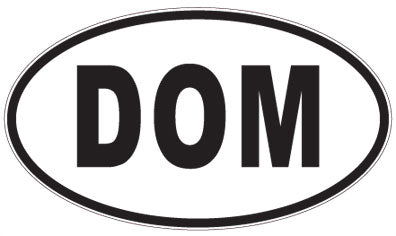 DOM - 3 Letter Initials Oval Sticker
