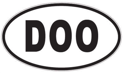 DOO - 3 Letter Initials Oval Sticker