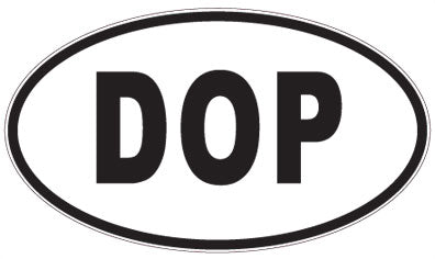 DOP - 3 Letter Initials Oval Sticker