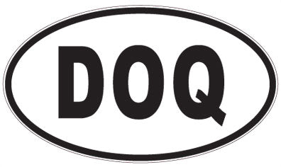 DOQ - 3 Letter Initials Oval Sticker