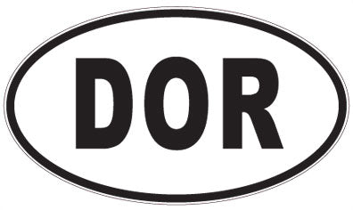 DOR - 3 Letter Initials Oval Sticker